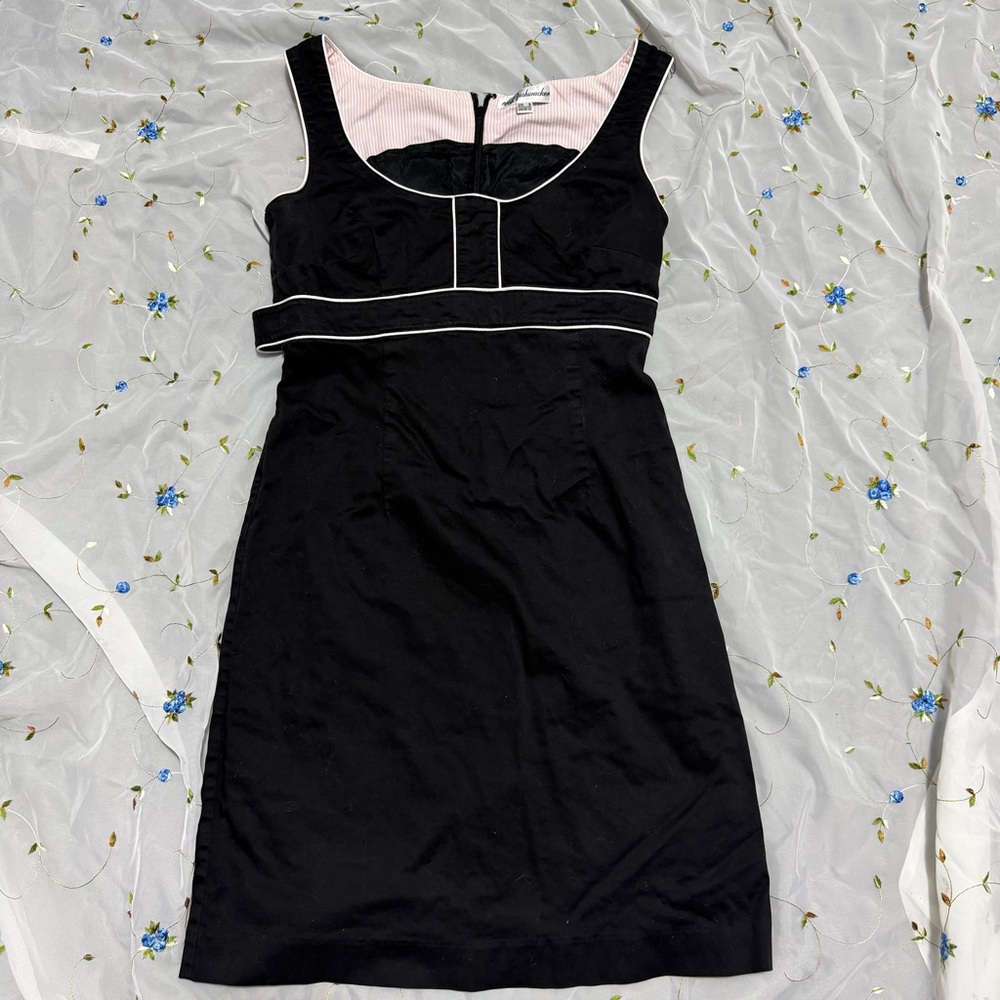 Vintage Black Dress with White Trim- Bushwacker